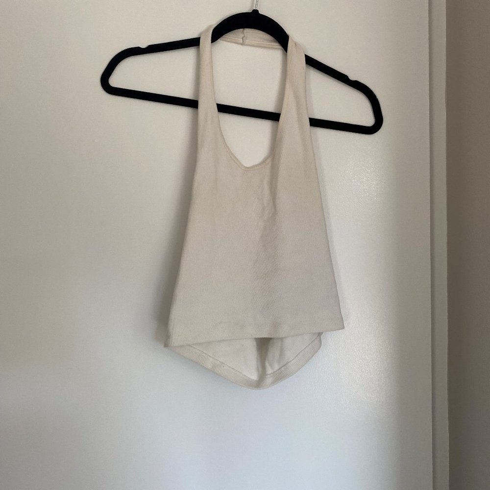 White Halter top crop